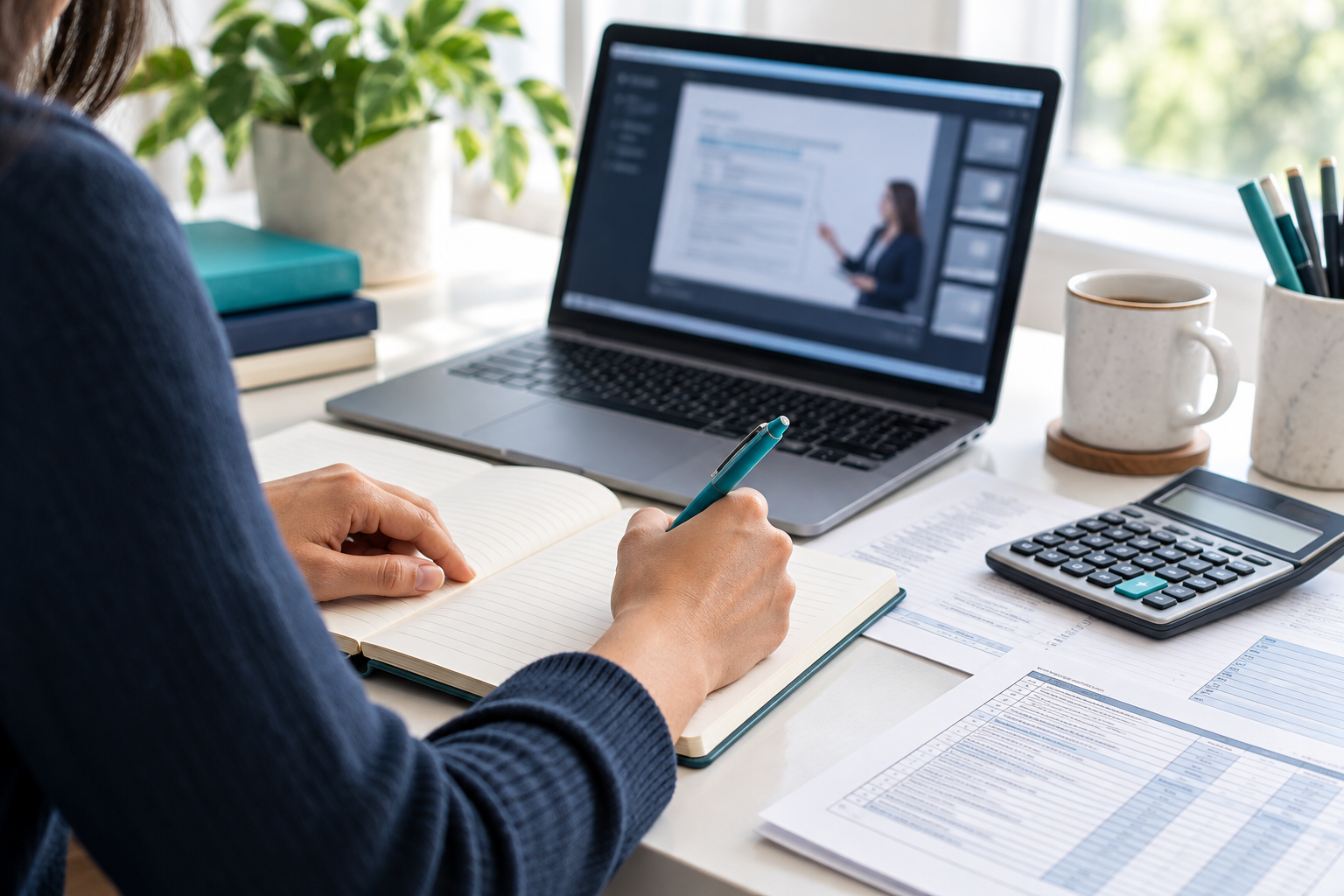 Illustrative online learning scene